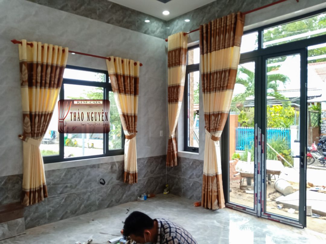 Rèm vải gấm nhẹ nhàng có hoa văn_ rèm nhà phố. - Ảnh 4