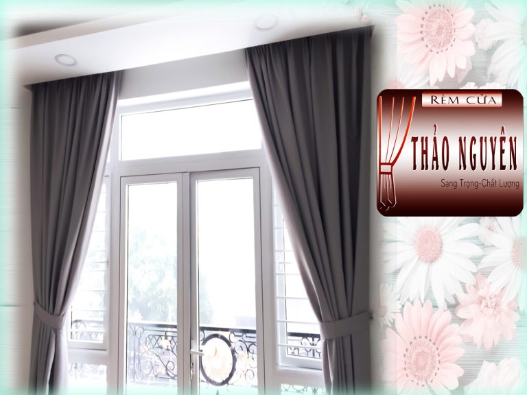 Rèm vải gấm 1 màu hoa văn nổi- rèm nhà phố ở Long Thành - Ảnh 3