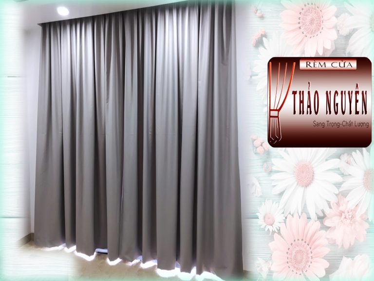 Rèm vải gấm 1 màu hoa văn nổi- rèm nhà phố ở Long Thành - Ảnh 2