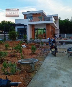 Rèm vải gấm một màu hoa văn nổi _ rèm nhà phố ở Bầu Cạn Long Thành Đồng Nai.