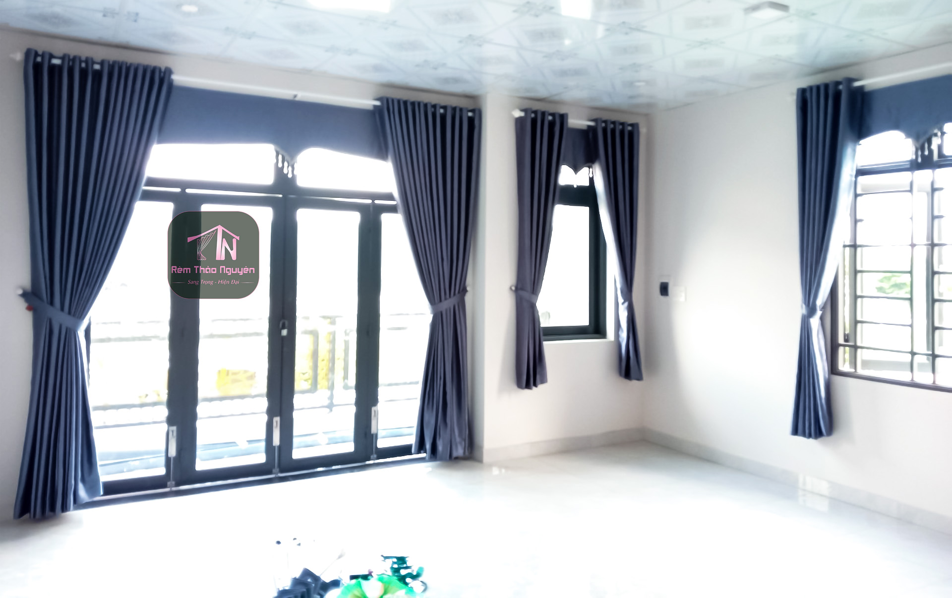 Rèm vải một màu hoa văn nổi 231108 - Ảnh 8