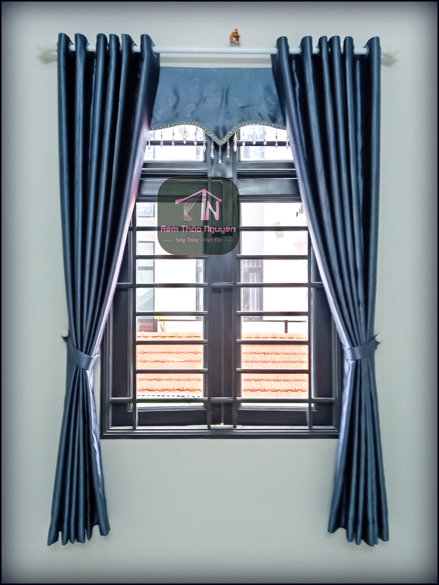 Rèm vải một màu hoa văn nổi 231108 - Ảnh 7