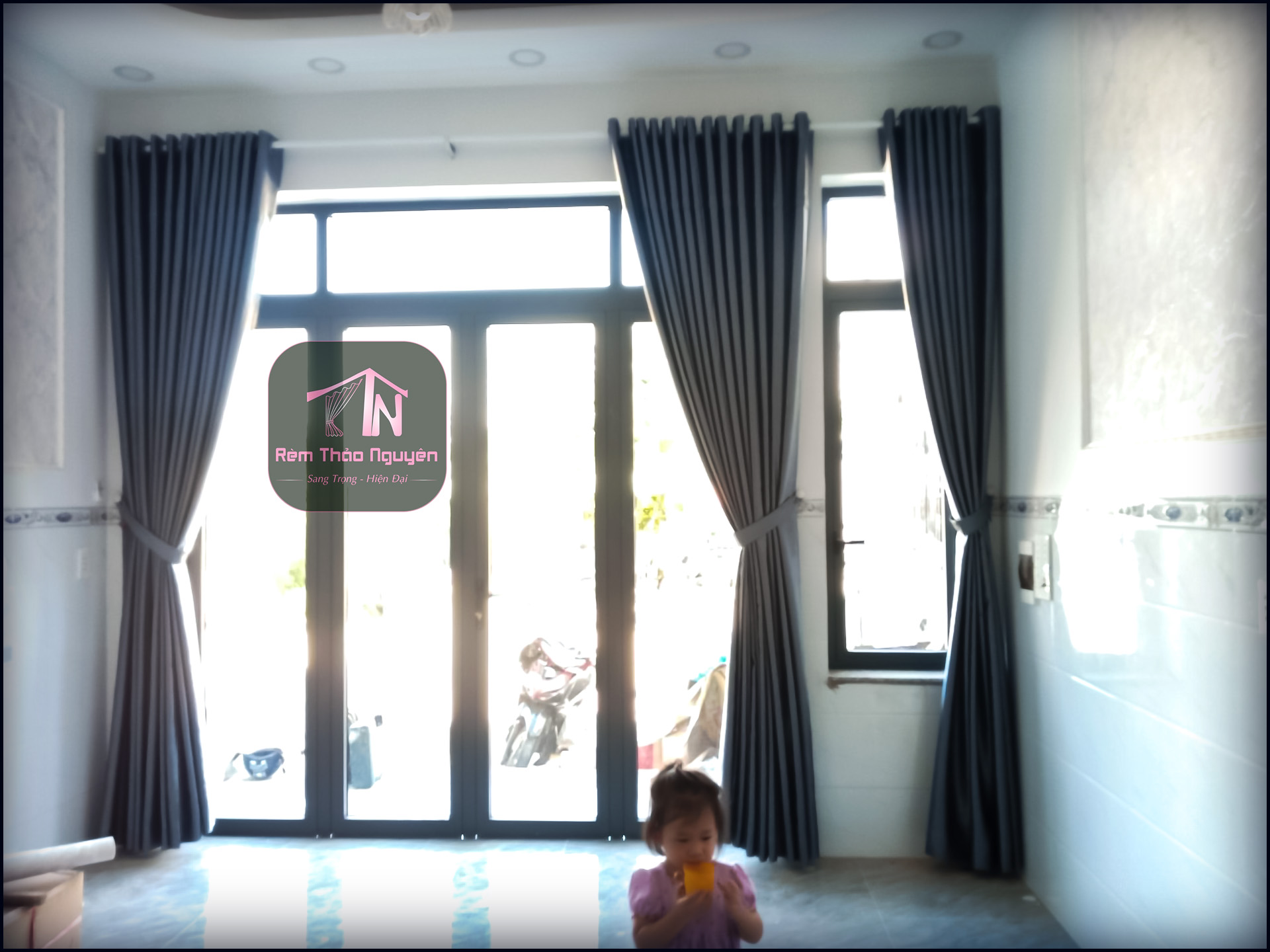 Rèm vải một màu hoa văn nổi 231108 - Ảnh 2